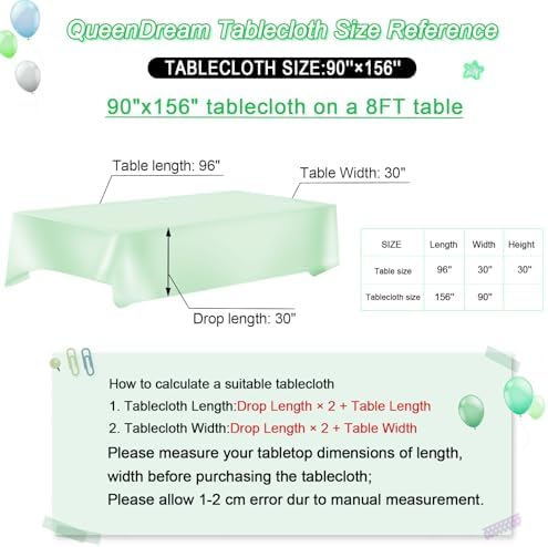 Glitter Seamless Sequin Tablecloth Green Party Tablecloth 90x156 Inch Green - Image 6