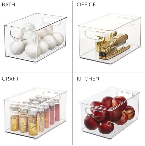 iDesign Stackable Clear Plastic Bin, 6-Pack | Kitchen Organizers and Storage, For Fridge and Pantry - Image 7