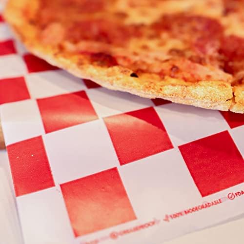 Technopaper Premium Deli Paper 12"x12" - 4,000 Pack - Water & Grease Resistant - Biodegradable,100% Recyclable and No Wax Coating, Tray Liner (White/Red, Checkered) - Image 6