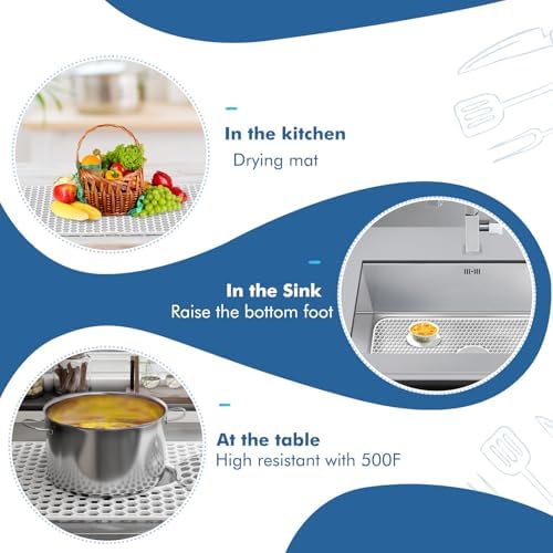 Bestjing Silicone Sink Protectors for Kitchen Sink-26"x 14" Center Drain - Image 6