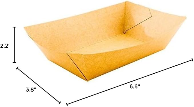 Restaurantware-Bio Tek 2 Pound Food Trays, 200 Disposable Paper Food Trays - Heavy-Duty, Greaseproof, Kraft Paper Boats, For Snacks, Appetizers, Or Treats, Use At Parties Or Carnivals - Image 7