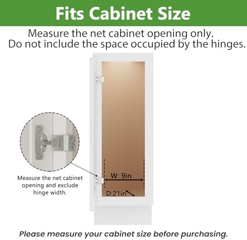 ROOMTEC Pull Out Spice Rack for Narrow Cabinet (8½" W X 21" D),2 Tier Slide Out Cabinet Organizer and Pull Out Shelves Under Cabinet Storage for Kitchen, Chrome - Image 6