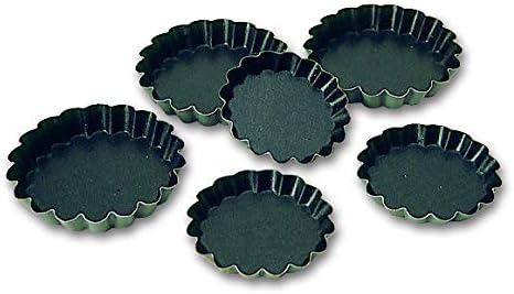 Matfer Bourgeat Exopan Steel Tartlet Mold, Fluted, Nonstick, 4", Pack of 12 - Image 3