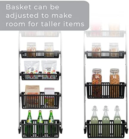 Smart Design Over-the-Door Organizer for Storage – Perfect for Pantry Organization, Bedroom, Bathroom Storage, Playroom, or Kitchen - Adjustable Steel Frame with 8 Baskets & Wall Mount – Black … - Image 7
