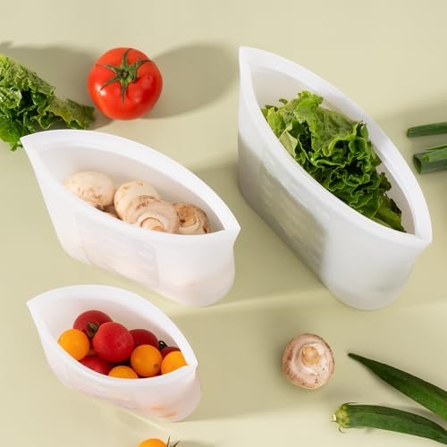 Large Reusable Food Bags 4 Pack, 1.5 Quart(50.7fl.oz) 100% Silicone Storage Bags Stand Up Zip Silicone Food Container, Freezer Microwave Oven Dishwasher Safe, Translucent - Image 7