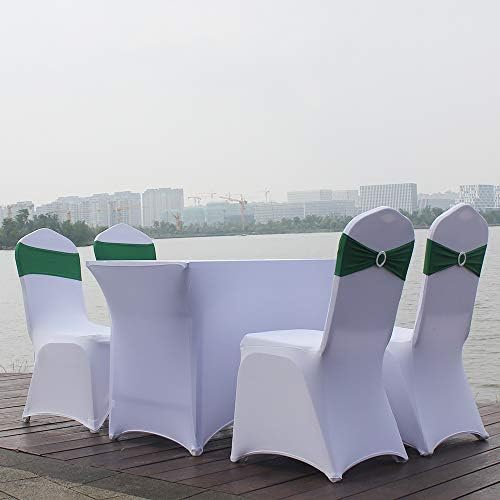 50pcs Stretch Spandex Chair Sashes for Christmas Wedding Party Banquet Decoration Elastic Bulk Chair Cover for Christmas (Emerald Green) - Image 5