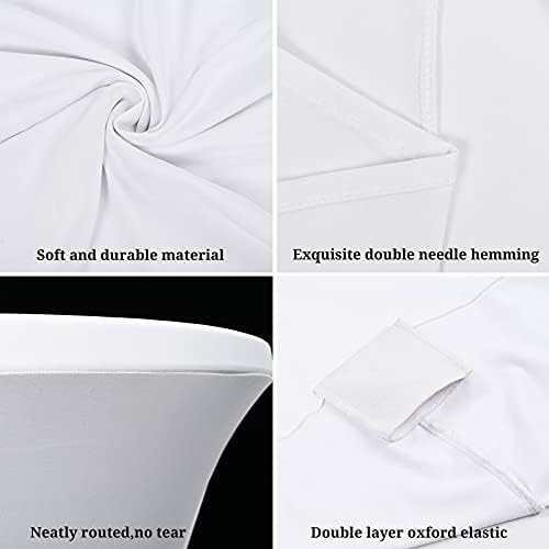 Pesonlook 6 Pack White Cocktail Spandex Table Cover,32x43 Inch - Image 6
