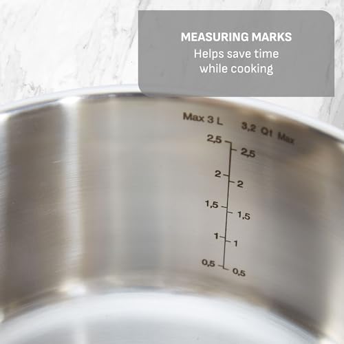 T-fal Stainless Steel Pots and Pans Set 11 Piece, Induction, Oven Broiler Safe 500F, Kitchen Cooking Set w/Fry Pans, Saucepans, Saute Pan, Steamer, Cookware, Dishwasher Safe, Silver - Image 6