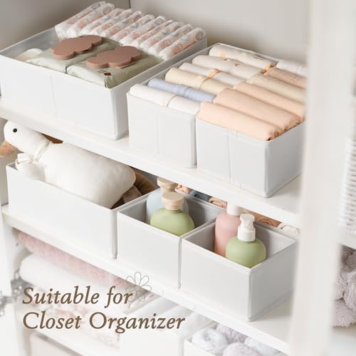 Criusia Drawer Organizers 18-Piece Set, Dresser Organizer for Baby Clothes, Foldable Closet Storage & Drawer Dividers for Underwear, Socks, Nursery (White) - Image 6