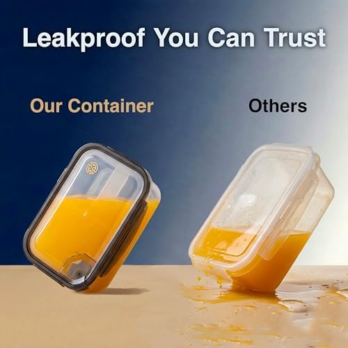 Plastic Snack Containers with Lids - 5 Pack Stackable Vented - Image 6