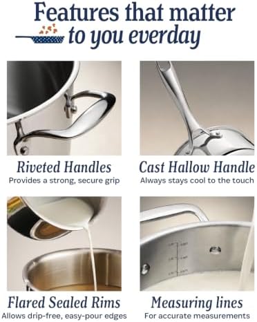 LEGEND COOKWARE 3-Piece (8",10", & 12") Stainless Frying Pan Set | 5 Ply Stainless Steel Clad | Induction Compatible, Oven Safe 800°F - Non-Toxic, No Coatings - Even Heating, Won't Warp - Image 6