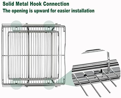 DINDON 2 Tier Pull Out Cabinet Organizer (14" W X 18" D), Double Tier Wire Basket Slide Out Shelf Storage for Kitchen Base Cabinet Organization for Kitchen, Pantry, Bathroom, Chrome - Image 6