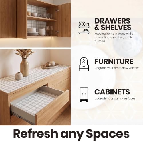 Coavas Shelf and Cabinet Liner, Easy Cut Protective, Stripe 17.5 in x 10 ft - Image 6