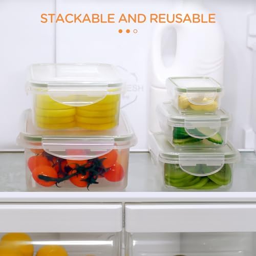 AiQInu Food Storage Containers with Lid, 7 Pieces, BPA-Free PP (3.8 L + 2.5 L + 1.5 L + 1 L + 0.5 L + 0.24 L + 0.12 L) Plastic Storage Jars Set for Fridge and Microwave, Kitchen Storage Box, Plastic - Image 7