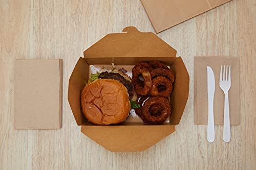 Take Out Food Containers 49 oz Kraft Brown Paper Take Out Boxes Microwaveable Leak and Grease Resistant Food Containers, Food Truck,Recyclable Lunch Box #2 by EcoQuality (50) - Image 7