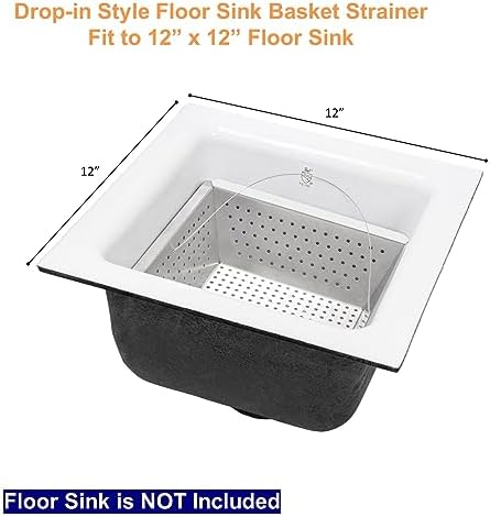 Leyso Stainless Steel Floor Sink Drop-in Basket Strainer Sink Drain Cover 8-1/2" x 8-1/2" x 3-1/8" for Kitchen, Restaurant, Bar, Buffet (Drop-in SS x 4) - Image 6