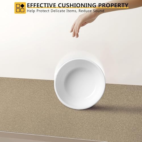 WochiTV Shelf Liner for Cabinets, Drawer Non Adhesive Non Slip Foam Mat for Kitchen, Pantry, Bathroom, Cupboard, Garage, Closet, Shelves, Drawer, Tool Box, Tan 11.8 x 118 inches - Image 6