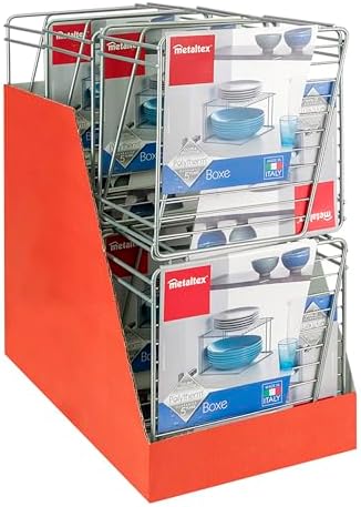 Metaltex Plate Kitchen Cupboard Organiser, Space Saver Corner Sink Dish Drying Rack with Polytherm Coating-Metallic, Silver, 25 x 25 x 15 cm, 36.40.01 - Image 7