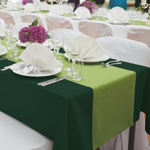 8 Pack Hunter Green Tablecloth for Rectangle Table 60x126 Inch - Image 7