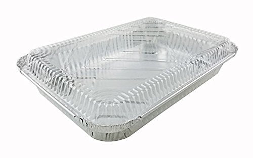 Handi-Foil 4 lb. Oblong Aluminum Entrée Take-Out Pan w/Clear Dome Lid 50 Sets - Image 6
