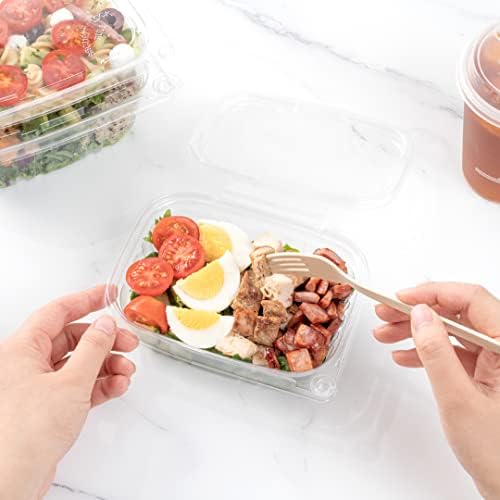 Restaurantware Tamper Tek 12 Ounce Take Out Containers 100 Tamper-Evident Deli Containers - Hinged Lid Freezable Clear Plastic Meal Prep Containers Disposable For Carry Out Or Lunches - Image 6