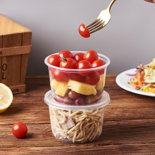 FULING [50 Set - 16 oz. Plastic Deli Disposable Food Storage Containers With Airtight Lids … - Image 6