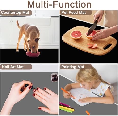 Silicone Mats for Kitchen Counter, 48"x32"(120cmx80cm) Large Heat Resistant Mat Kitchen Island Waterproof Countertop Protector Mat Nons-slip Extra Large Counter Mat, Black - Image 6