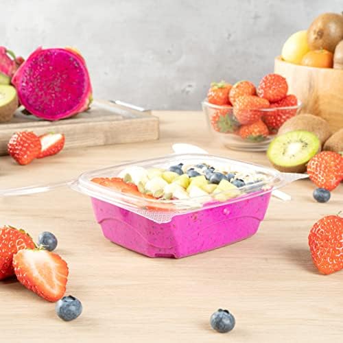 Restaurantware 12 oz Rectangle Clear Plastic Deli Snack Container, 100 Pack - Image 6