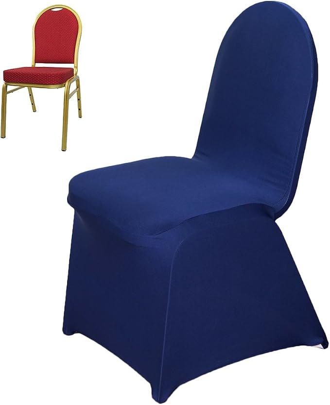 Tableclothsfactory 10PCS Navy Blue Stretchy Spandex Fitted Banquet Chair Cover Dinning Event Slipcover for Wedding Party Banquet Catering - Image 2