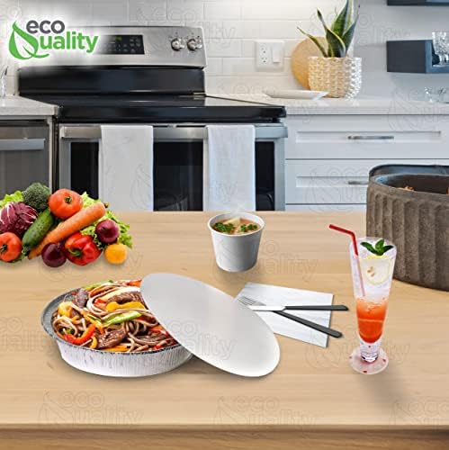 EcoQuality 7" Round Aluminum Foil Pans with Board Lids - Disposable Containers with Foldable Walls for Pie Baking, Cooking, Serving, Reheating, and Storing - Freezer and Oven Safe Tart Pan 150 Pack - Image 7
