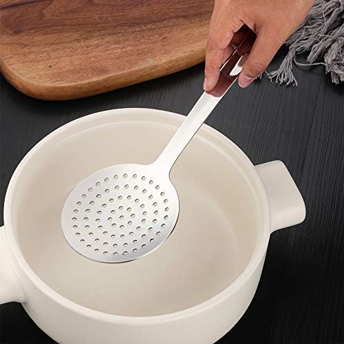 6 Pcs Silver Skimmer Spoon, Stainless Steel Titanium Plated Slotted Ladle Spoon Set Multi-functional Hot Pot Fat Strainer, Kitchen Cooking Utensil Dishwasher Safe(13 inches/33cm) - Image 7