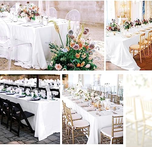 12 Pack White Satin Tablecloth, 57 x 108 Inch - Image 6