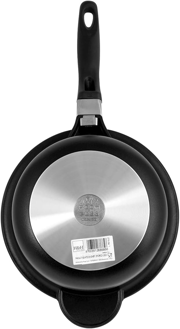 Home Granchef Polenta Saucepan, Non-Stick Coating with Handle, Round, Aluminium, Black, 26 cm - Image 4