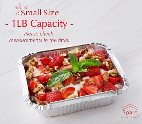 55 Pack - Aluminum Pan/Containers with Lids/Foil Containers/Aluminum Pans with Lids/Take Out Containers/Disposable Pans/Aluminum Foil Food Containers/Freezer Meals containers (1 LB) - Image 6