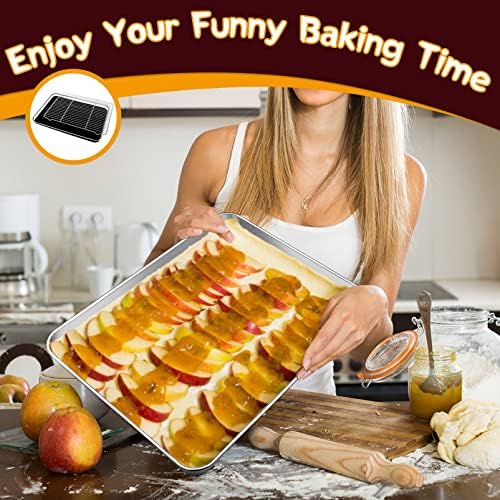 P&P CHEF 17.5 Inch Baking Sheet with Rack Set, Pans with Flat Racks | 2 Baking Sheets + 2 Cooling Wire Racks, Dishwasher & Oven Safe, Non-toxic & Lasting Use, Fit for Regular Oven - Image 7