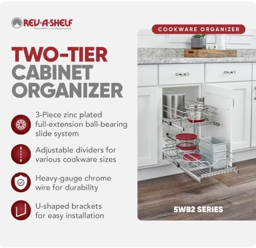 Rev-A-Shelf Pullout Organizer for Cabinets, Min Opening Width of 15" - Image 6