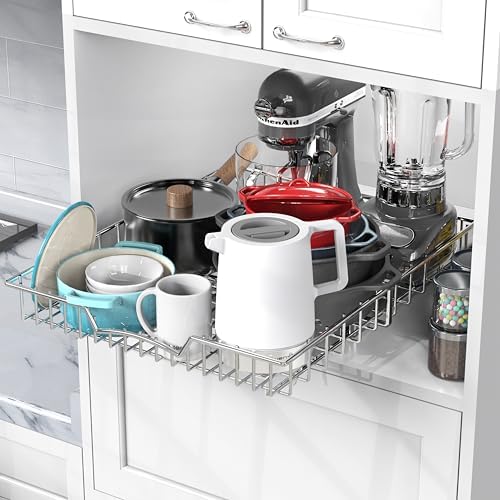 Simple Houseware Under Cabinet Pull Out Sliding Shelf Drawer, 21Dx17W - Image 7