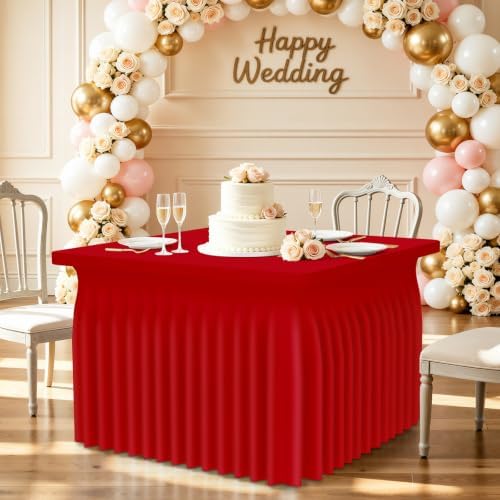 Smiry Spandex Elastic Fitted Table Cloth Skirt for 3FT Square Table - Image 6