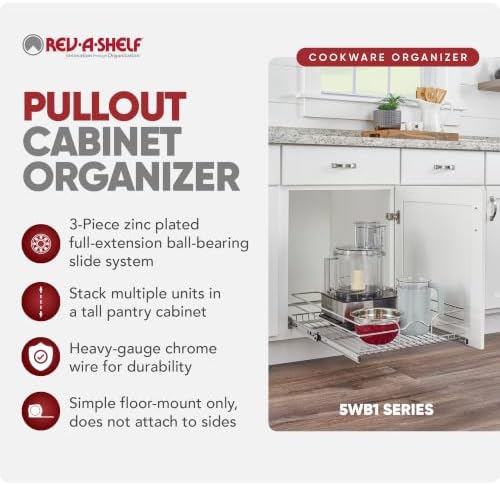Rev-A-Shelf Pullout Drawer Organizer for Kitchen Cabinets, 18" x 22" - Image 6