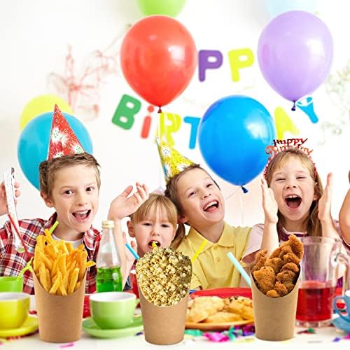400 Pcs Disposable Charcuterie Cups Bulk 14 oz Kraft Paper French Fries Holder Popcorn Sandwich Waffle Baking Party Snack Boxes Take out Cups for Wedding Birthday Baby Shower Events(Brown) - Image 6