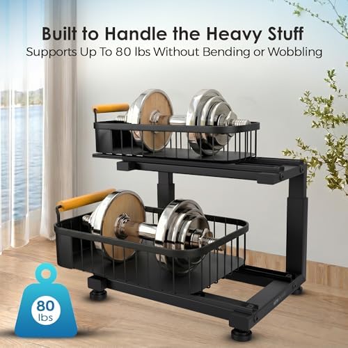 Premium Large Under Sink Organizer, 2-Tier Pull Out, Adjustable - Image 6
