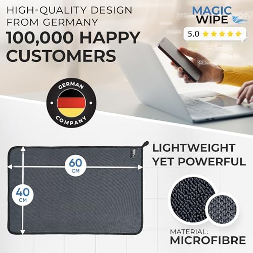MagicWipe® Bathroom Drying Cloth XXL (40×60 cm, 6 Pack) – Removes Limescale & Hard Water Stains in Seconds with Just Water – Streak-Free for Shower Glass & Tiles – Reusable Microfibre Cloth - Image 7