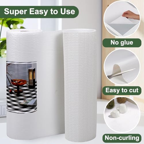 Practical White Non-Slip Shelf Liners for Kitchen Cabinets 18" x20FT - Image 7