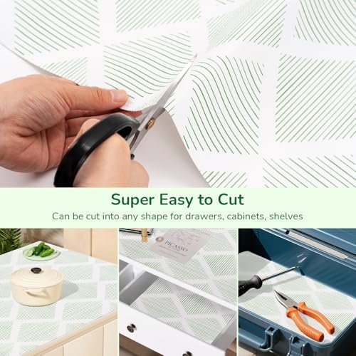 Green Drawer and Shelf Liner for Kitchen Non-Adhesive 11.8In x 20FT - Image 6