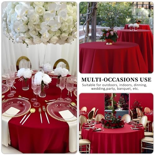 8 Packs 90 Inch Red Round Tablecloth - Image 6