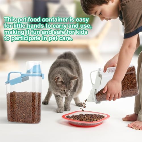 TBMax 2 Pack Rice Container Cereal Storage Container 3.2 Quarts, Kitchen Pantry Dry Food Storage Holder with Easy-Pouring Spout & Handy Cup, Small Pet Dog Cat Food Dispenser for Daily Feeding - Image 7