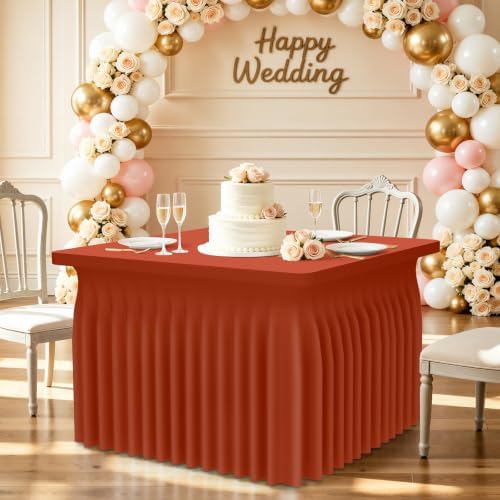 Smiry Spandex Elastic Fitted Table Cloth Skirt for 4FT Square Table - Image 6