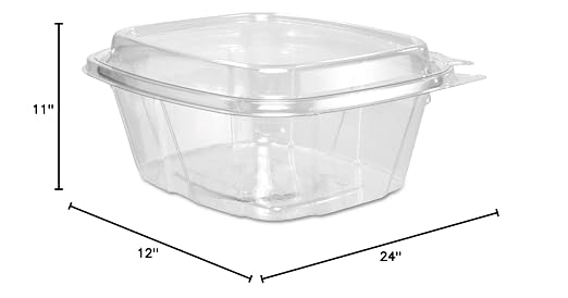 Dart CH16DED 16 oz Tamper-Resistant Clear Hinged Container with Dome Lid (Case of 200) - Image 2