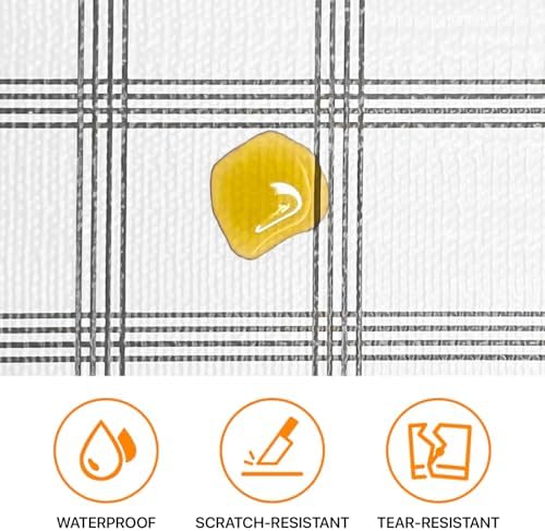 Niviy Shelf and Drawer Liner for Kitchen Cabinet, 12in x 10FT Waterproof Washable Thickened Shelf Paper Easy Liners for Bathroom with Knife Tape Measure, Plaid - Image 6