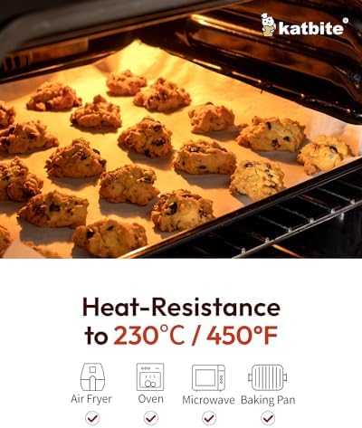 Katbite 100 Pcs Parchment Paper Baking Sheets, 16x24 Inch, Heavy Duty | Precut Non-Stick greaseproof full sheet pan liners, ideal for baking, cooking, grilling, air fryers and freezers - Image 6